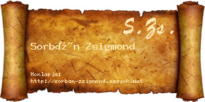 Sorbán Zsigmond névjegykártya